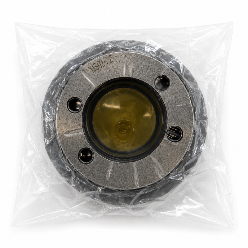 Rückansicht des MS02 Verteilers für POCLAIN Hydraulikmotor